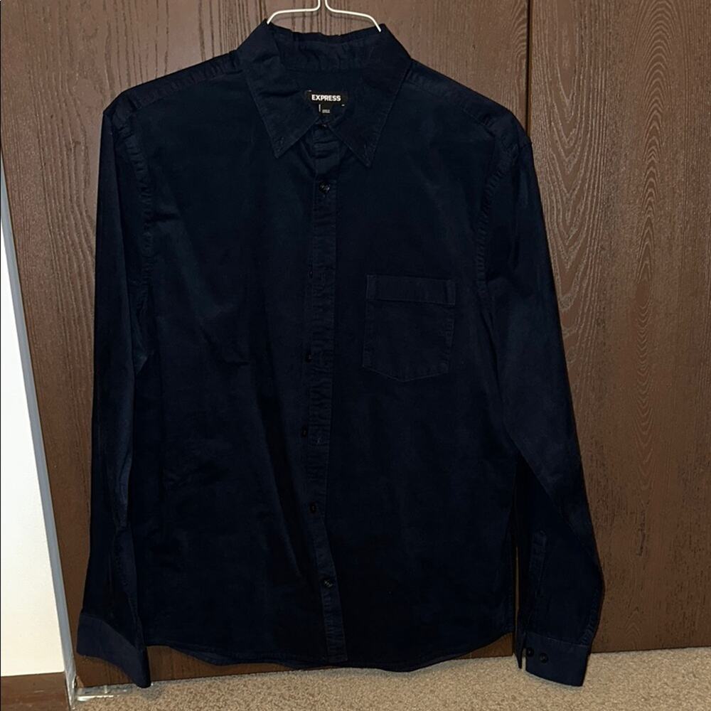Express Blue Casual Button Down Shirt - size s